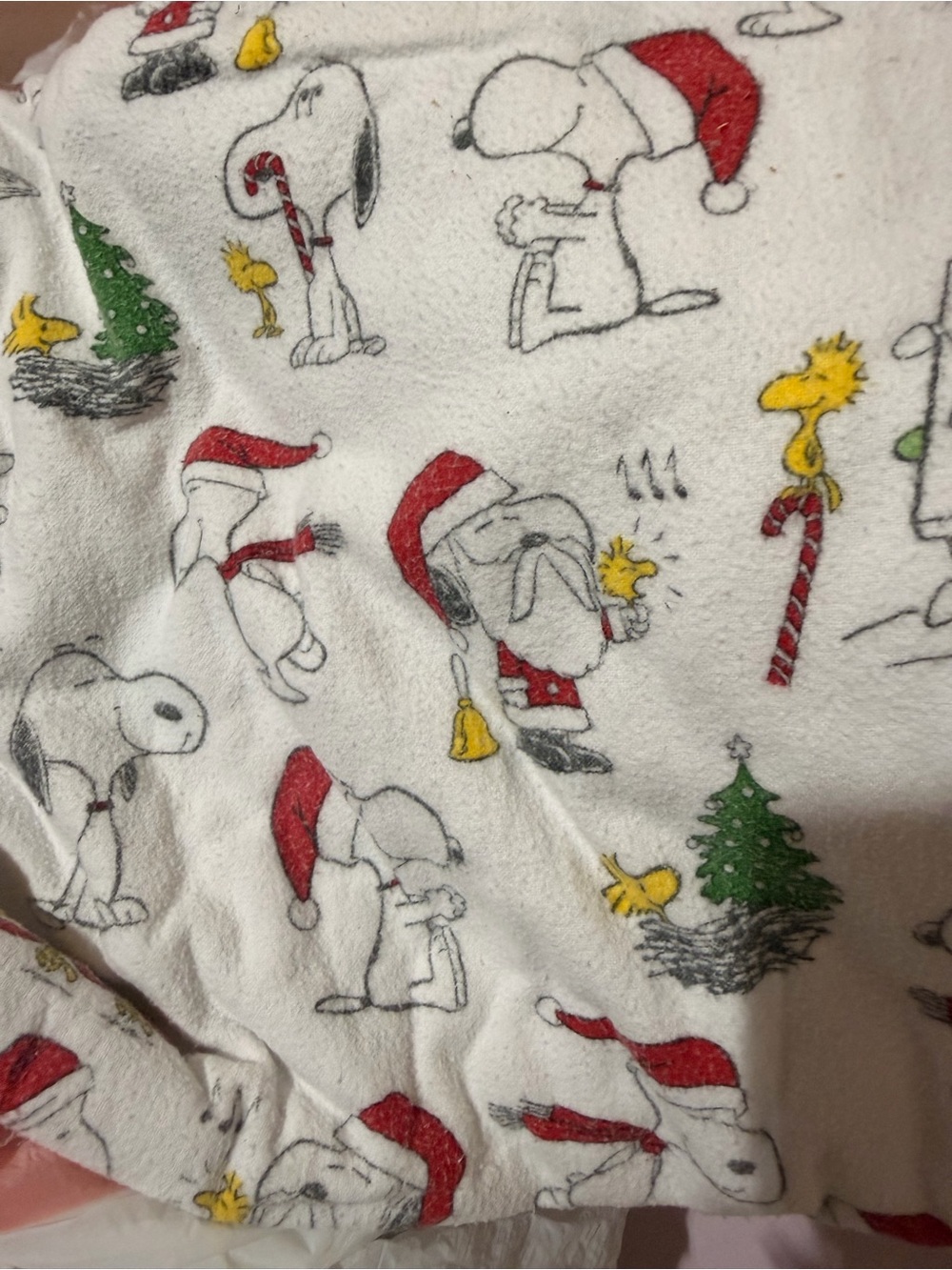 Pottery Barn Kids Snoopy & Woodstock Holiday Sheet - White/Red/Yellow/Green